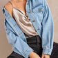 Button Down Dropped Shoulder Denim Jacket