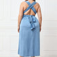 Plus Size Tied Surplice Sleeveless Midi Dress