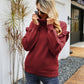 Ruffled Dropped Shoulder Turtleneck Sweater