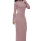 Mock Neck Long Sleeve Maxi Slim Dress