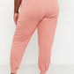 Zenana Full Size Drawstring Waist Joggers in Ash Rose