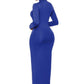 Mock Neck Long Sleeve Maxi Slim Dress