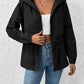 Drawstring Zip Up Hooded Jacket