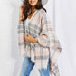 Leto Punch of Plaid Lightweight Poncho