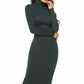 Ribbed Turtleneck Long Sleeve Dress