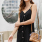 Buttoned Spaghetti Strap Dress