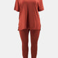 V-Neck Slit Top and Pants Set