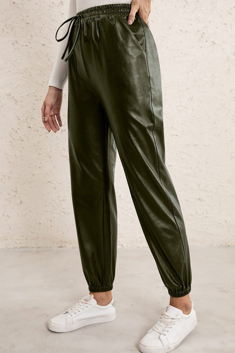 Elle Faux Leather Joggers