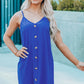 Buttoned Spaghetti Strap Dress