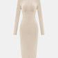 Zip Up Cutout Drawstring Detail Dress