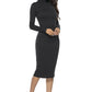 Ribbed Turtleneck Long Sleeve Dress