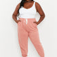 Zenana Full Size Drawstring Waist Joggers in Ash Rose