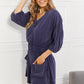 White Birch Full SIze Play It Cool Three-Quarter Sleeve Romper in Blueberry