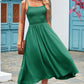 Smocked Spaghetti Strap Midi Dress