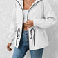 Drawstring Zip Up Hooded Jacket