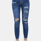High Rise Distressed Cropped Jeans