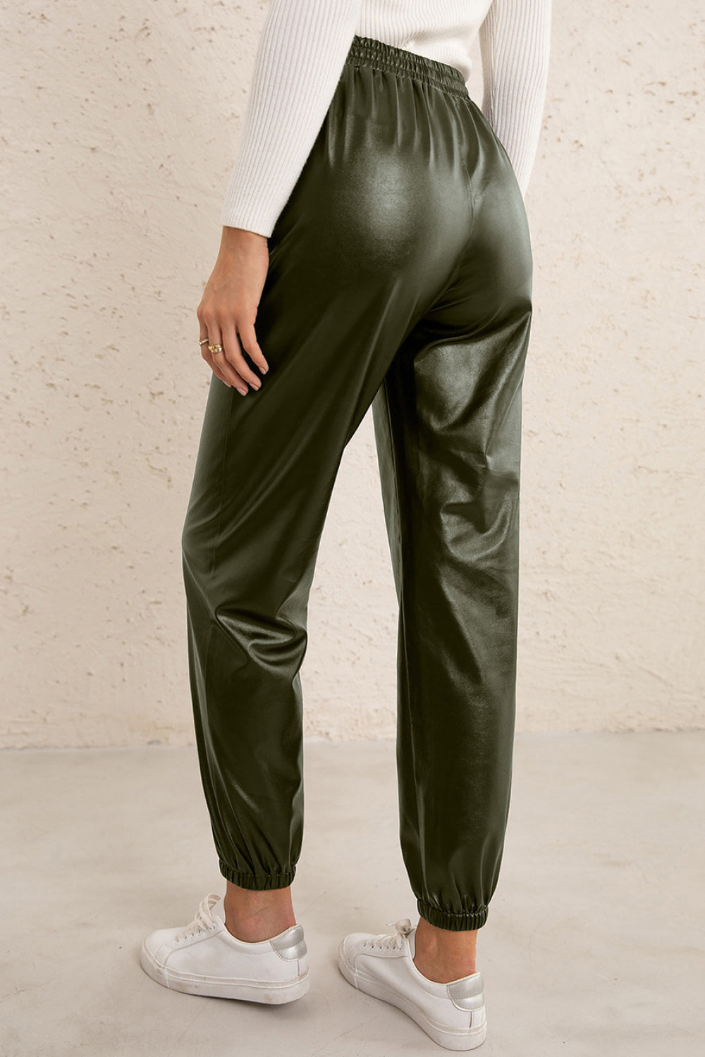 Elle Faux Leather Joggers