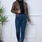 Zip Up Collared Neck Cropped Jacket