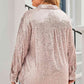 Plus Size Sequin Long Sleeve Shirt