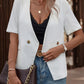 Sage Two-Button Short Sleeve Pocket Blazer