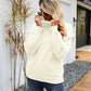 Ruffled Dropped Shoulder Turtleneck Sweater