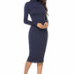 Ribbed Turtleneck Long Sleeve Dress