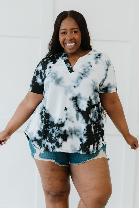 Love Abstract Printed Notched Tee