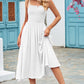 Smocked Spaghetti Strap Midi Dress