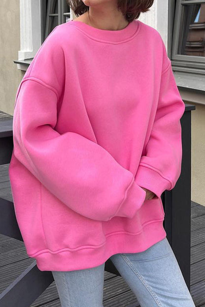 Round Neck Dropped Shoulder Sweatshirt