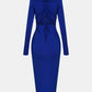 Zip Up Cutout Drawstring Detail Dress