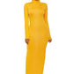 Mock Neck Long Sleeve Maxi Slim Dress