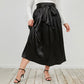 Tie Waist Gathered Midi Skirt