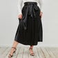 Tie Waist Gathered Midi Skirt