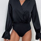 Surplice Flounce Sleeve Bodysuit