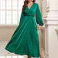 Surplice Long Sleeve Slit Midi Dress