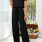 Round Neck Open Back Jumpsuit with Pockets