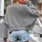 Round Neck Drop Shoulder Long Sleeve Sweater