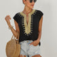 Printed Neck Shift Blouse