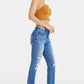 BAYEAS Full Size High Waist Distressed Cat's Whiskers Straight Jeans