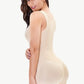 Full Size Zip-Up Scoop Neck Lace Trim Shapewear