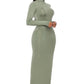 Mock Neck Long Sleeve Maxi Slim Dress