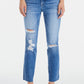 BAYEAS Full Size High Waist Distressed Cat's Whiskers Straight Jeans