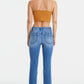 BAYEAS Full Size High Waist Distressed Cat's Whiskers Straight Jeans
