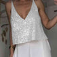 Sequin Deep V Tank