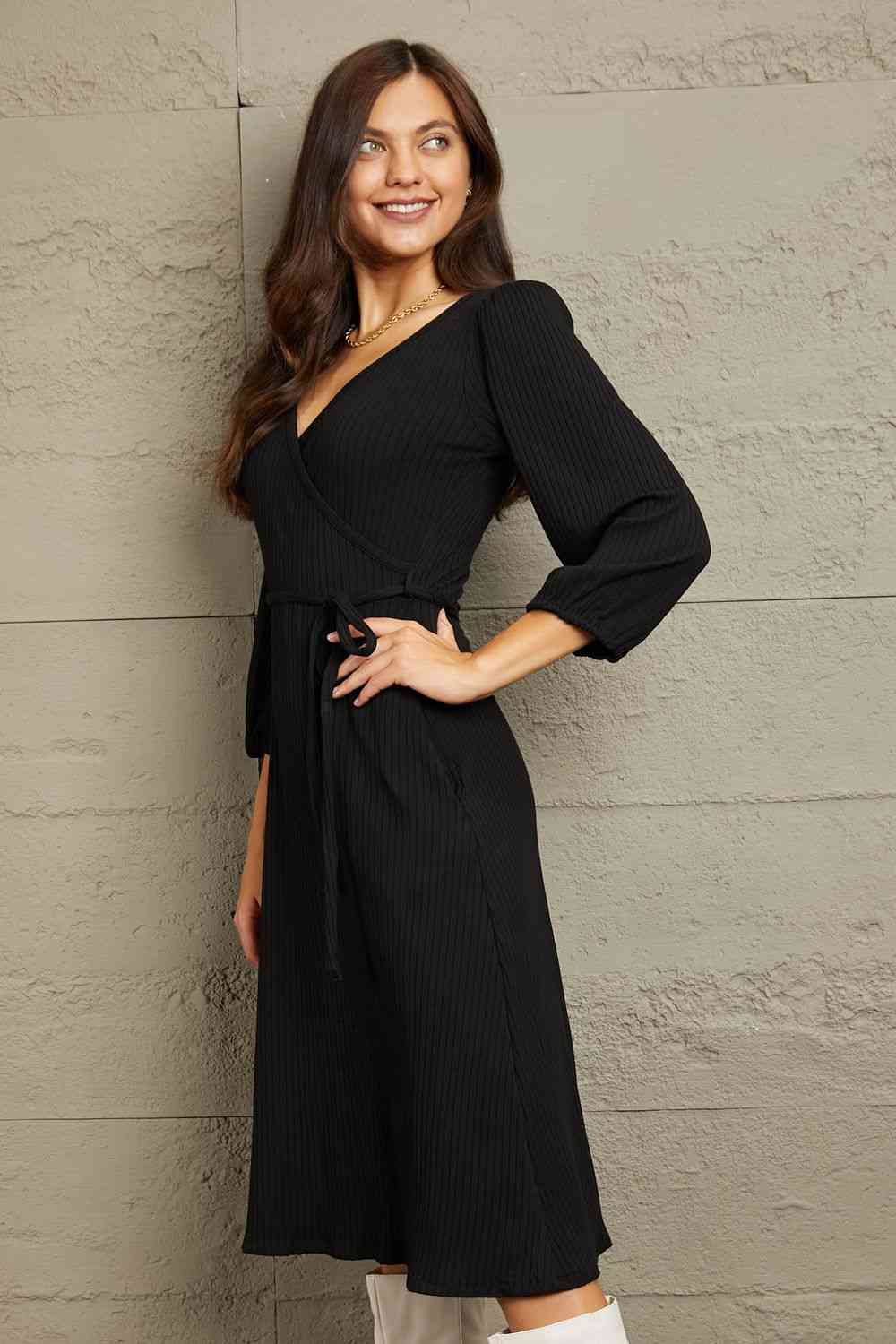 Marlie Surplice Flare Ruching Dress