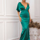 Asymmetrical Gathered Detail Backless Dress