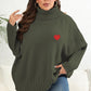 Plus Size Turtle Neck Long Sleeve Sweater