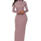 Mock Neck Long Sleeve Maxi Slim Dress
