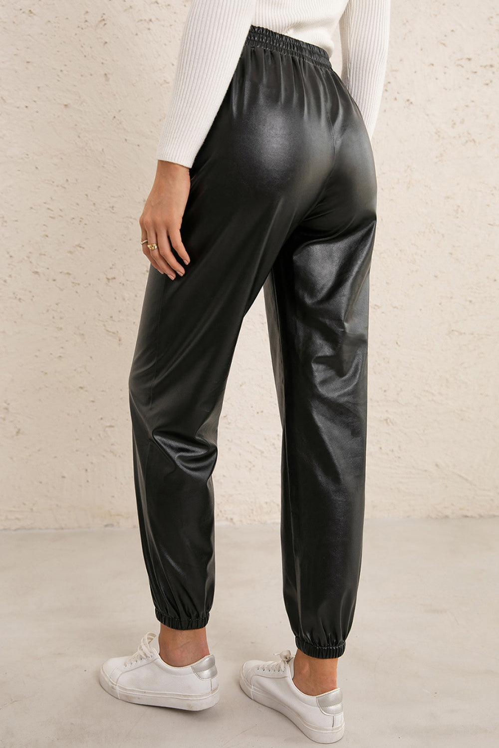 Elle Faux Leather Joggers