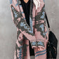 Geometric Open Front Pocketed Cardigan
